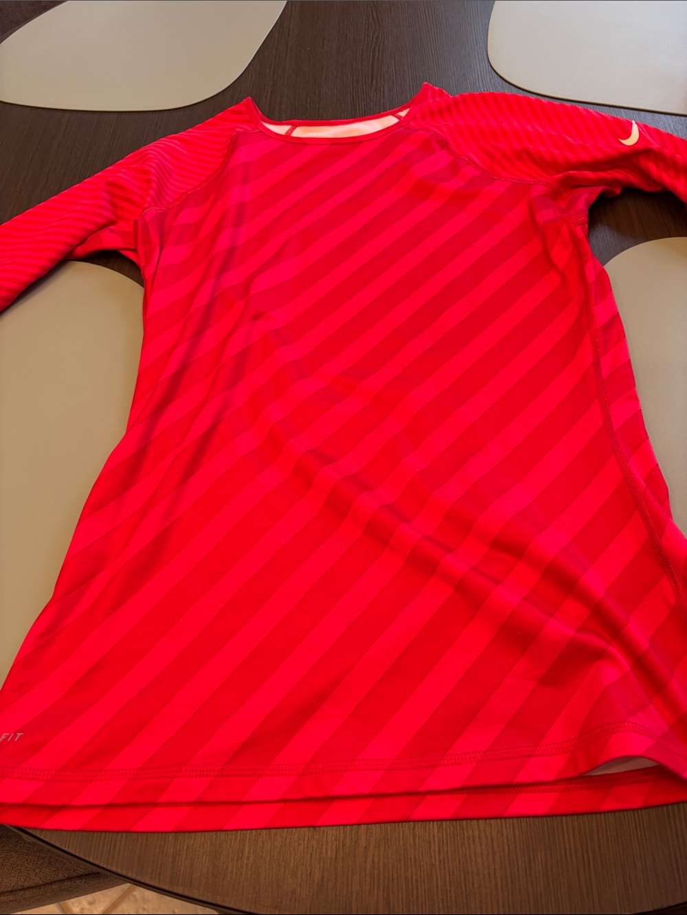 Nike Bright Red Long-Sleeve Womans Athletic Top